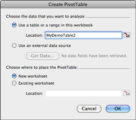 create a database in excel 2011 for mac